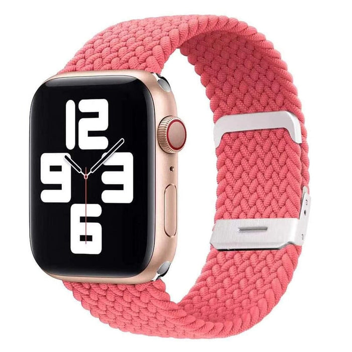 Wholesale apple iwatch 7 stretch nylon model braided metal head adjustment strap JDC-WD-QD004 Watch Band 起点 Pink2 38/40/41mm Wholesale Jewelry JoyasDeChina Joyas De China