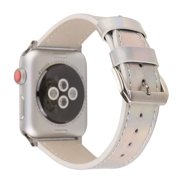 Wholesale Apple Watch 1-7 Generation Leather Strap JDC-WD-Yagt020 Watch Band 亚格特 silver 38/40/41mm Wholesale Jewelry JoyasDeChina Joyas De China
