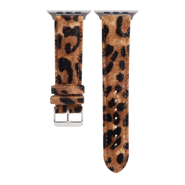 Wholesale Apple Watch Plush Leopard Print PU Leather Watch Band JDC-WD-Baic011 Watch Band 佰程 black brown leopard 38mm Wholesale Jewelry JoyasDeChina Joyas De China