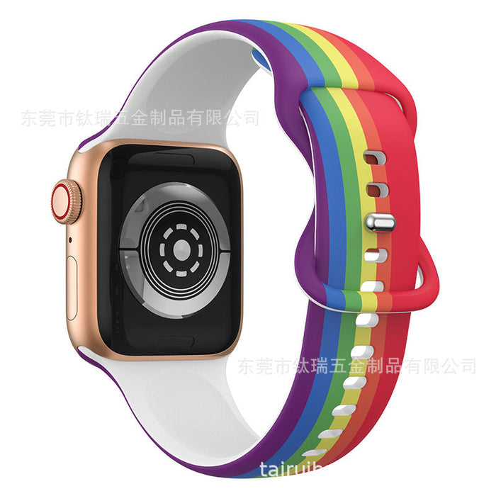 Wholesale Apple Watch Silicone Strap JDC-WD-Tair007 Watch Band 钛瑞 rainbow 38/40mm Wholesale Jewelry JoyasDeChina Joyas De China