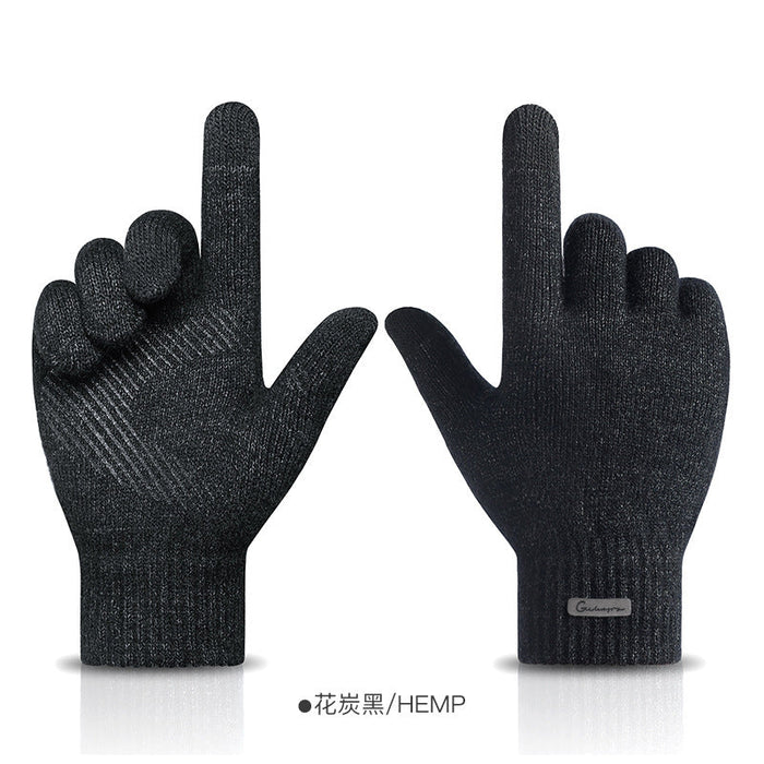 Wholesale Arctic Cashmere Knitted Touch Screen Gloves JDC-GS-RG010 Gloves 润谷 DZ118 black L Wholesale Jewelry JoyasDeChina Joyas De China