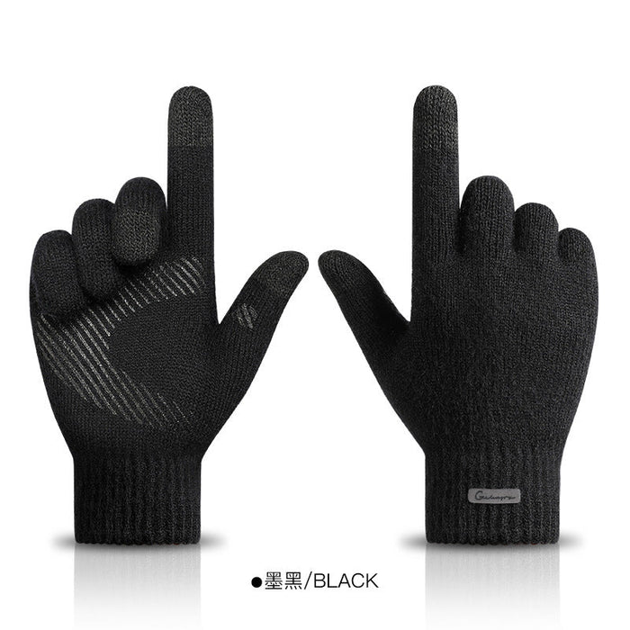 Wholesale Arctic Cashmere Knitted Touch Screen Gloves JDC-GS-RG010 Gloves 润谷 DZ118 dark black L Wholesale Jewelry JoyasDeChina Joyas De China
