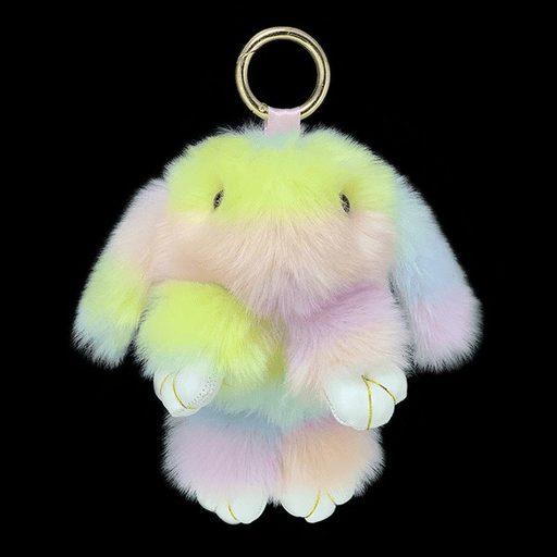 Wholesale artificial hair colored rabbit keychain MOQ≥10 JDC-KC-YZ015 Keychains 永泽 Wholesale Jewelry JoyasDeChina Joyas De China