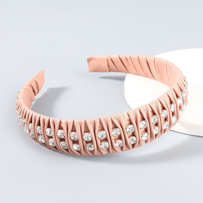 Wholesale artificial leather acrylic geometric headband JDC-HD-JL014 Headband JoyasDeChina pink Wholesale Jewelry JoyasDeChina Joyas De China