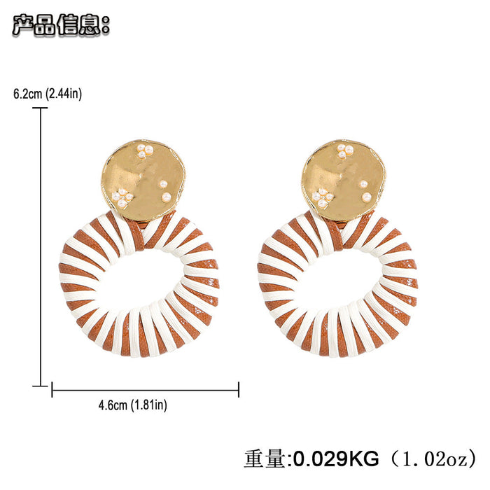 Wholesale artificial leather threaded earrings JDC-ES-JQ178 Earrings JoyasDeChina Wholesale Jewelry JoyasDeChina Joyas De China