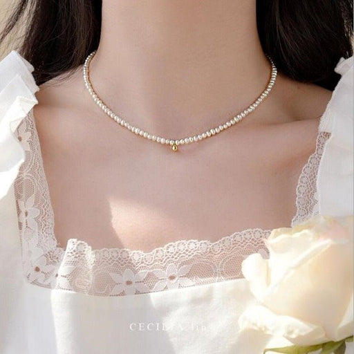 Wholesale artificial pearl alloy necklaces JDC-NE-F594 Necklaces 澈眳奾 Wholesale Jewelry JoyasDeChina Joyas De China