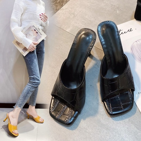 Bulk Jewelry Wholesale artificial PU rubber leather open-toed slippers JDC-SP-GQ061 Wholesale factory from China YIWU China