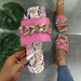 Bulk Jewelry Wholesale artificial PU rubber one-size flat slippers JDC-SP-GQ058 Wholesale factory from China YIWU China