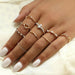 Wholesale Astral Crescent Vintage Alloy Joint Ring 9 Piece Set JDC-RS-F077 Rings 韩之尚 66 Alloy Wholesale Jewelry JoyasDeChina Joyas De China