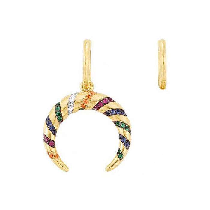 Bulk Jewelry Wholesale asymmetric alloy colorful striped earrings JDC-ES-YN027 Wholesale factory from China YIWU China