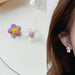 Wholesale asymmetric flower alloy stud earrings JDC-ES-HZQ005 Earrings 青之荷 1 Wholesale Jewelry JoyasDeChina Joyas De China