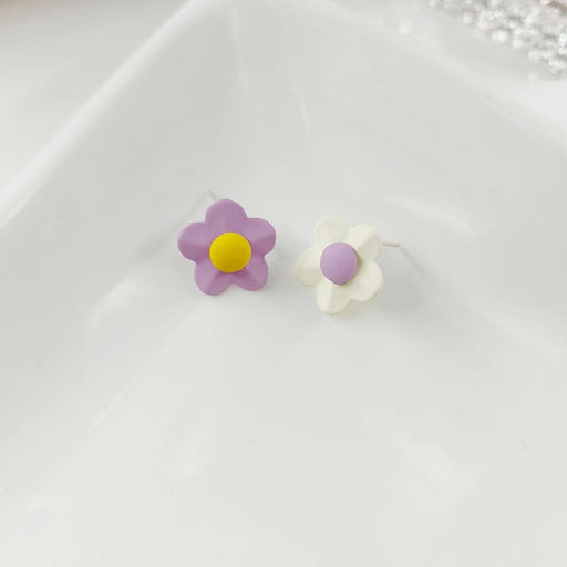 Wholesale asymmetric flower alloy stud earrings JDC-ES-HZQ005 Earrings 青之荷 Wholesale Jewelry JoyasDeChina Joyas De China