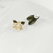 Wholesale asymmetric leaf gardenia flower pearl alloy earrings JDC-ES-HZQ004 Earrings 青之荷 2 Wholesale Jewelry JoyasDeChina Joyas De China