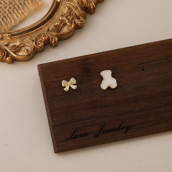Wholesale asymmetrical bear bow earrings JDC-ES-W379 Earrings JoyasDeChina Wholesale Jewelry JoyasDeChina Joyas De China