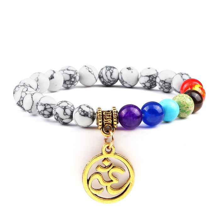 Wholesale Aum Charm Beaded Alloy Color Stone Bracelet JDC-BT-JiuJ021 Bracelet 九江 heixiansong jin Wholesale Jewelry JoyasDeChina Joyas De China