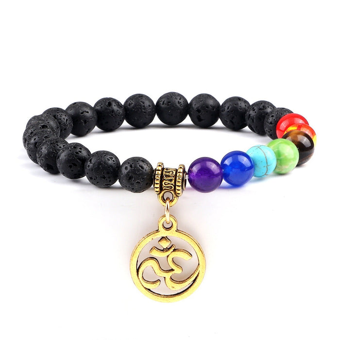 Wholesale Aum Charm Beaded Alloy Color Stone Bracelet JDC-BT-JiuJ021 Bracelet 九江 huoshan jin Wholesale Jewelry JoyasDeChina Joyas De China