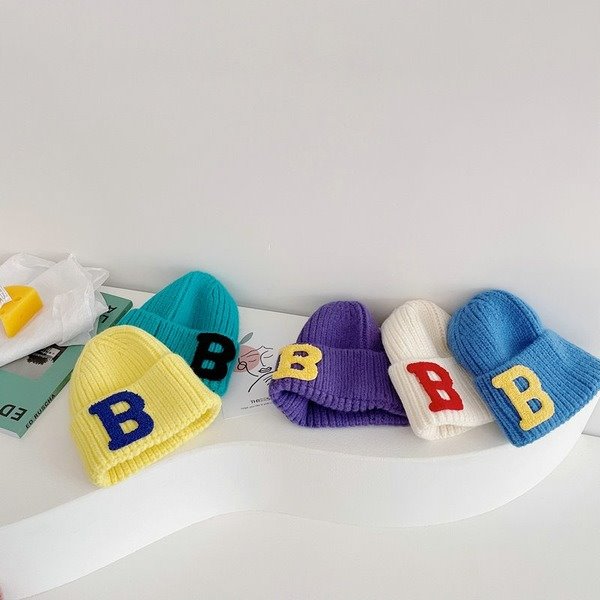 Wholesale B letter embroidered children's wool hat JDC-FH-LH049 FashionHat 旅禾 Wholesale Jewelry JoyasDeChina Joyas De China