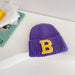 Wholesale B letter embroidered children's wool hat JDC-FH-LH049 FashionHat 旅禾 dark purple Wholesale Jewelry JoyasDeChina Joyas De China