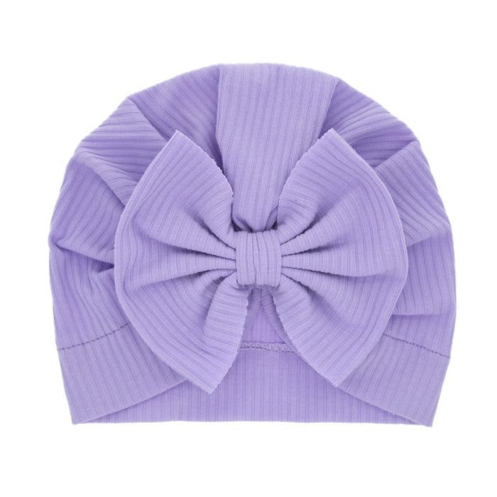 Wholesale baby bow tire cap warm hat 8 colors children's headband JDC-HD-GSQN020 Headband JoyasDeChina Light purple (stripe) Average code Wholesale Jewelry JoyasDeChina Joyas De China