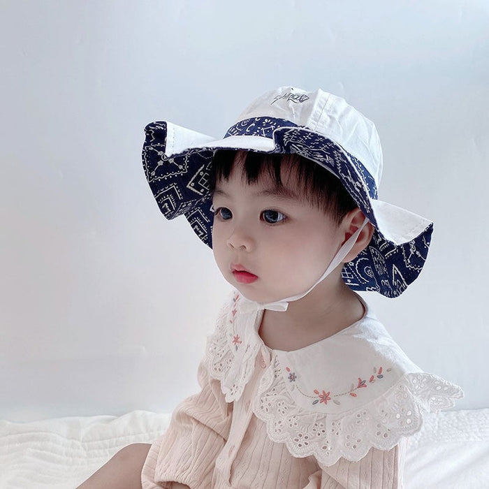 Wholesale Baby Cotton Hat Bucket Hat JDC-FH-GSYH192 Fashionhat 予画 blue Circumference 48CM Wholesale Jewelry JoyasDeChina Joyas De China