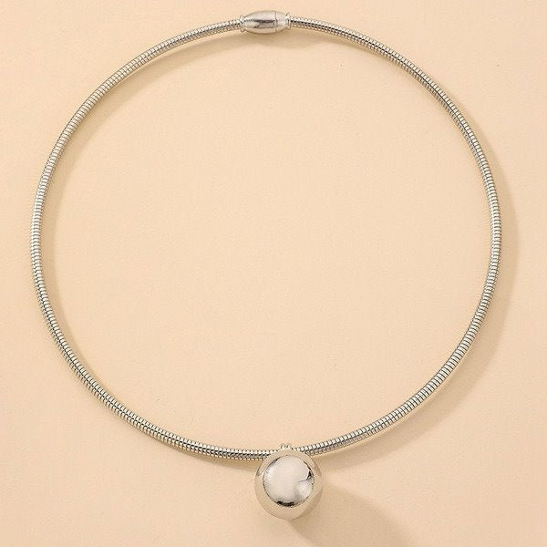Wholesale ball silver alloy necklaces JDC-NE-YWJQ020 Necklaces 砱拫儕? Wholesale Jewelry JoyasDeChina Joyas De China