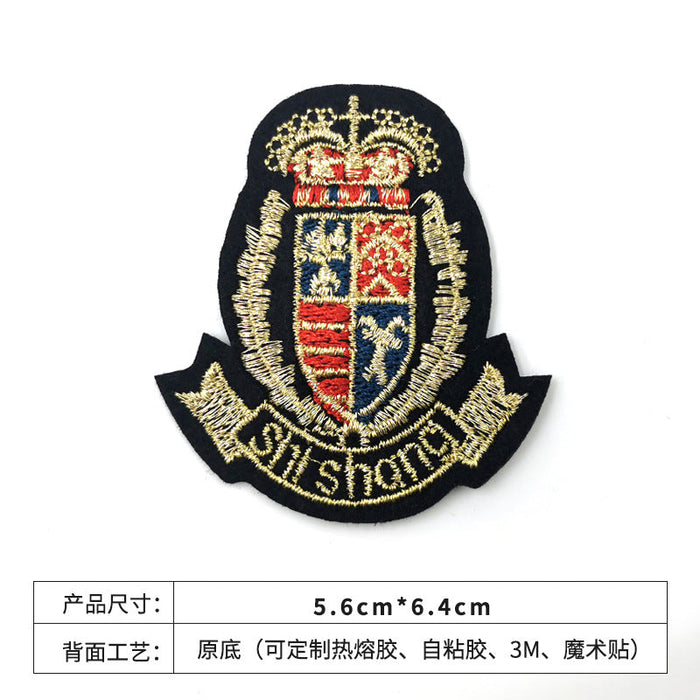 Wholesale balloon shield badge felt cloth embroidery JDC-ER-XF014 Embroidery JoyasDeChina Crown shield Wholesale Jewelry JoyasDeChina Joyas De China