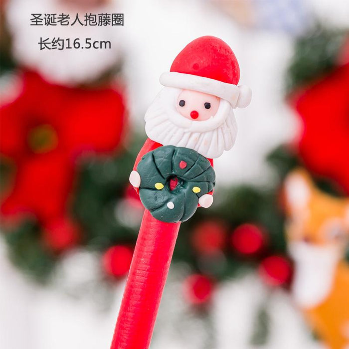 Bulk Jewelry Wholesale Ballpoint pen plastic Red clay santa claus JDC-BP-XF006 Wholesale factory from China YIWU China