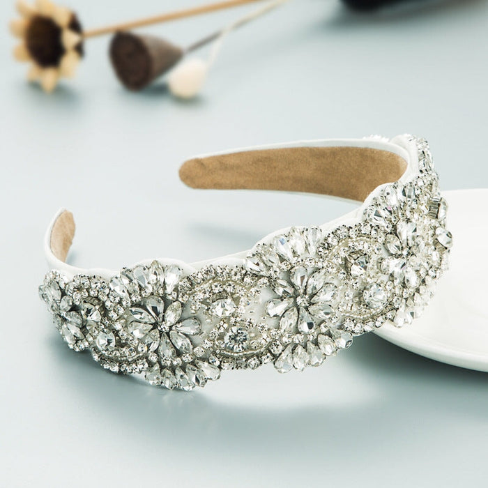 Wholesale Baroque Stained Glass Drill Flower Cloth Headband JDC-HD-YiS001 Headband 镱森 Wholesale Jewelry JoyasDeChina Joyas De China