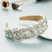 Wholesale Baroque Stained Glass Drill Flower Cloth Headband JDC-HD-YiS001 Headband 镱森 white Wholesale Jewelry JoyasDeChina Joyas De China