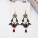 Wholesale bat red drip oil pentagram alloy earrings JDC-ES-YYFF005 Earrings 燕羽飞飞 Wholesale Jewelry JoyasDeChina Joyas De China