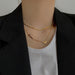 Wholesale bath titanium steel design sense of love double-layer Necklace JDC-NE-TD005 Necklaces 一自一然 Wholesale Jewelry JoyasDeChina Joyas De China