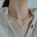 Wholesale bath titanium steel design sense of love double-layer Necklace JDC-NE-TD005 Necklaces 一自一然 gold DX=0134 Wholesale Jewelry JoyasDeChina Joyas De China