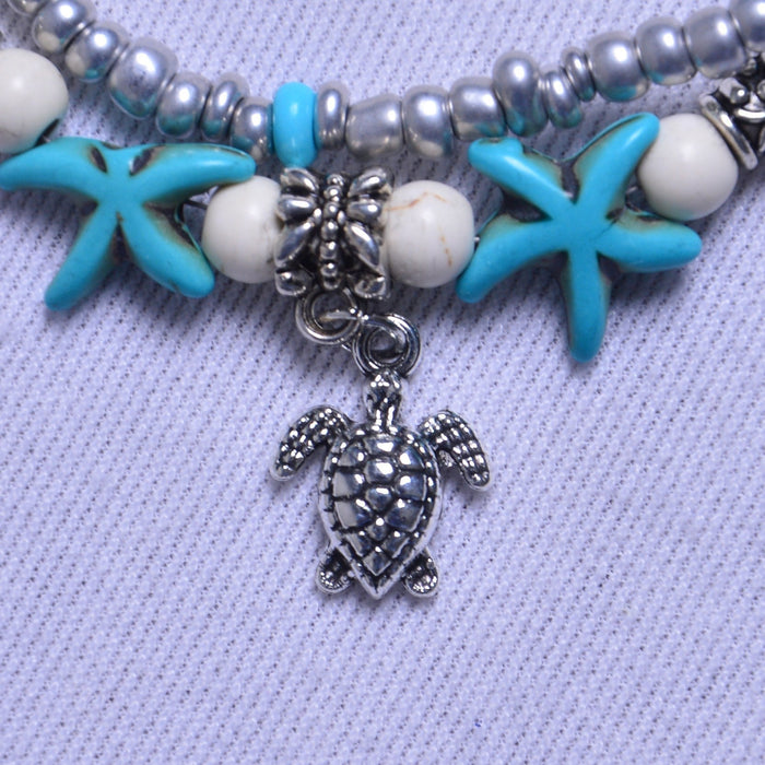 Wholesale beach couple suit shell foot ornaments anklets JDC-AS-YeB001 anklets 烨贝 Wholesale Jewelry JoyasDeChina Joyas De China