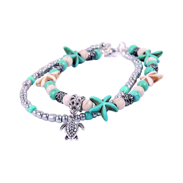 Wholesale beach couple suit shell foot ornaments anklets JDC-AS-YeB001 anklets 烨贝 Wholesale Jewelry JoyasDeChina Joyas De China