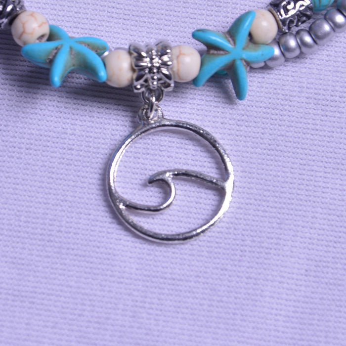 Wholesale beach couple suit shell foot ornaments anklets JDC-AS-YeB001 anklets 烨贝 AF002-hl Wholesale Jewelry JoyasDeChina Joyas De China