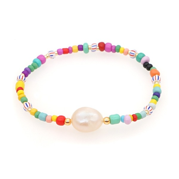 Bulk Jewelry Wholesale beach style colorful rice Beads White Pearl Bracelet JDC-gbh372 Wholesale factory from China YIWU China