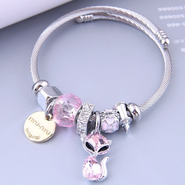 Wholesale beaded cat pendant alloy bracelet JDC-BT-WY104 Bracelet JoyasDeChina Wholesale Jewelry JoyasDeChina Joyas De China