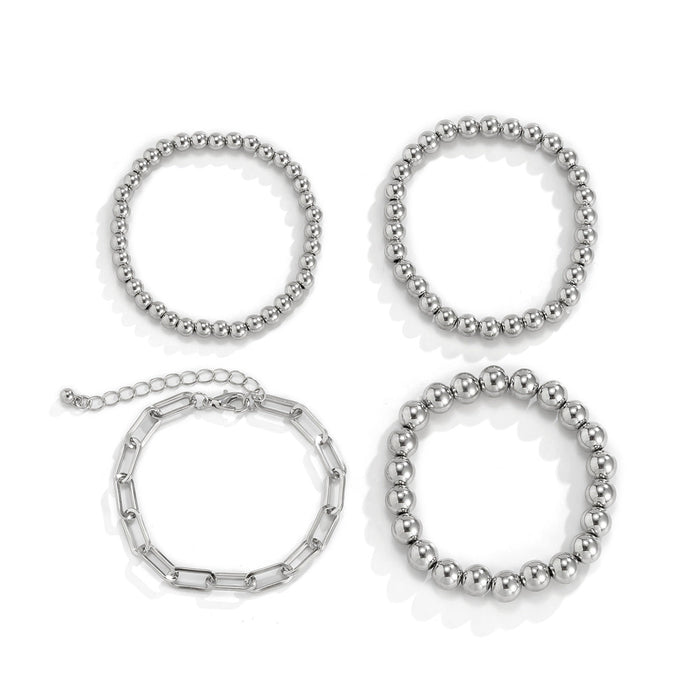 Wholesale Beaded Elastic Bracelet Set JDC-BT-KJ027 Bracelet JoyasDeChina White K suit 0957 Wholesale Jewelry JoyasDeChina Joyas De China