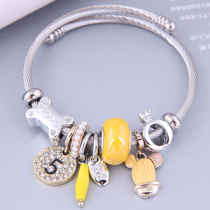 Wholesale beaded metal bracelet JDC-BT-GSXINY064 Bracelet JoyasDeChina yellow Wholesale Jewelry JoyasDeChina Joyas De China