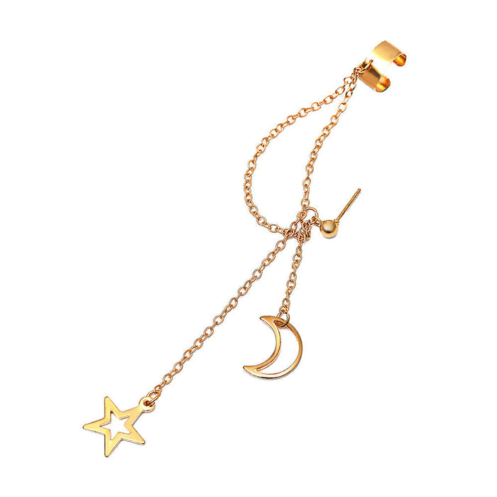 Wholesale beaded star chain one-piece single earrings set JDC-ES-D572 Earrings JoyasDeChina 01kc gold S600 Wholesale Jewelry JoyasDeChina Joyas De China