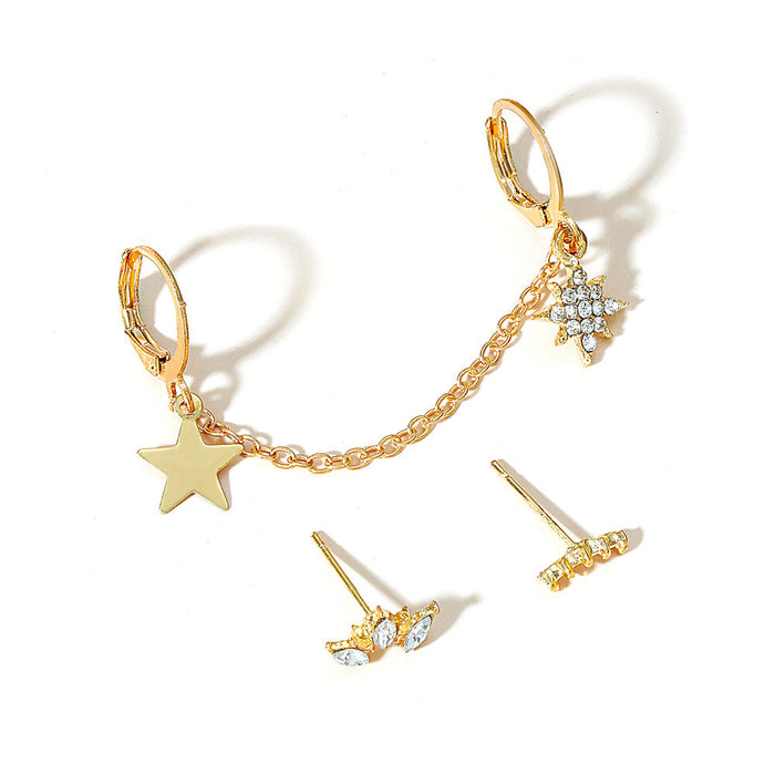 Wholesale beaded star chain one-piece single earrings set JDC-ES-D572 Earrings JoyasDeChina 01KC Gold wg-0391 Wholesale Jewelry JoyasDeChina Joyas De China