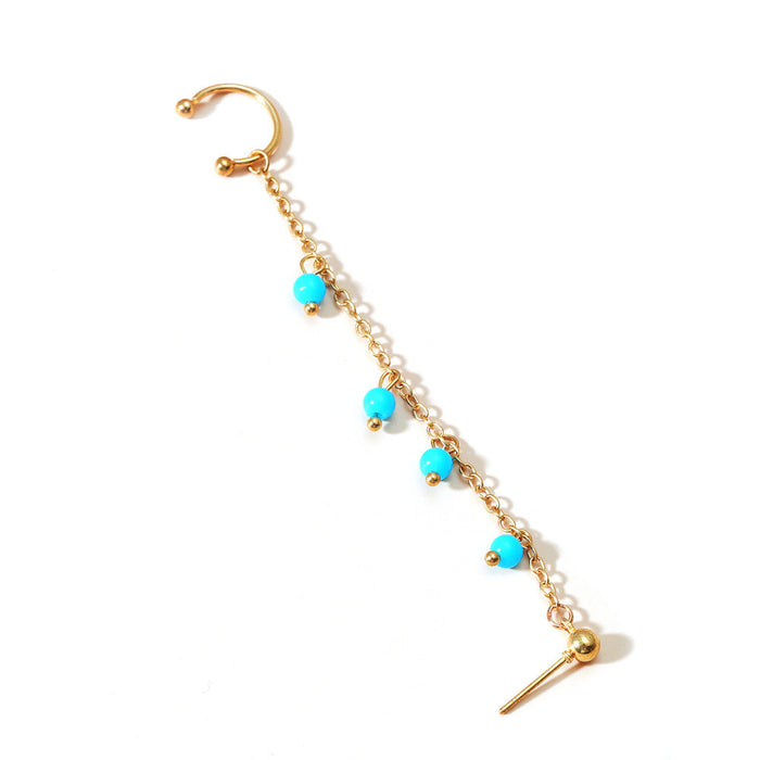 Wholesale beaded star chain one-piece single earrings set JDC-ES-D572 Earrings JoyasDeChina 01KC Gold wg-1115 Wholesale Jewelry JoyasDeChina Joyas De China