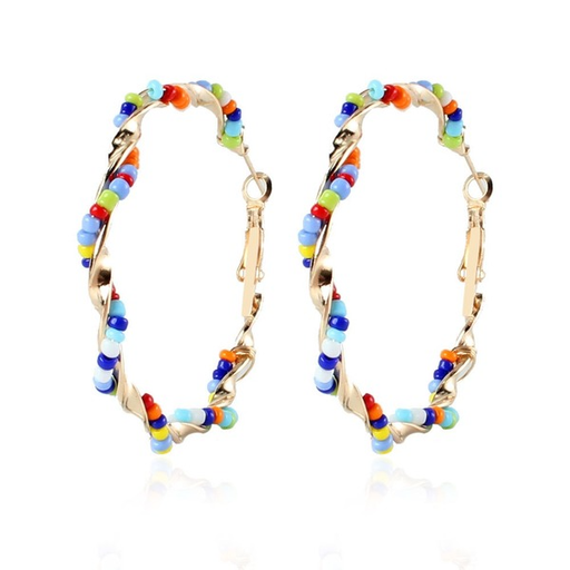 Wholesale beads winding alloy earrings JDC-ES-TC152 Earrings JoyasDeChina Wholesale Jewelry JoyasDeChina Joyas De China