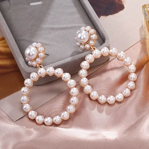 Bulk Jewelry Wholesale big circle pearl inlaid diamond earrings  JDC-NE-b107 Wholesale factory from China YIWU China