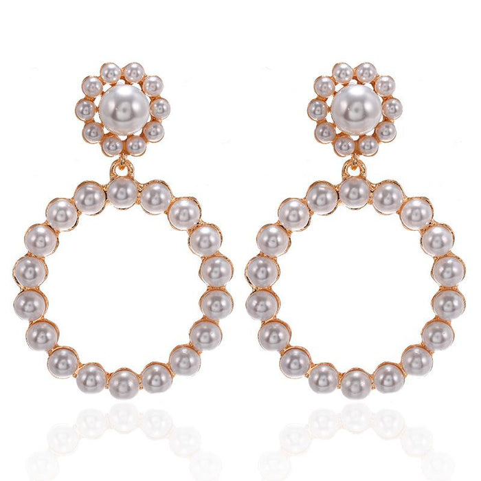 Wholesale big circle pearl inlaid diamond earrings JDC-NE-b107 earrings JoyasDeChina ez447jin Wholesale Jewelry JoyasDeChina Joyas De China