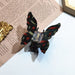 Wholesale Black Acetate Sheet Butterfly Hair Clip JDC-HC-YaoX020 Hair Clips 姚萱 Dark green red stripe Wholesale Jewelry JoyasDeChina Joyas De China