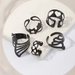 Bulk Jewelry Wholesale black alloy geometric ring  JDC-RS-e053 Wholesale factory from China YIWU China