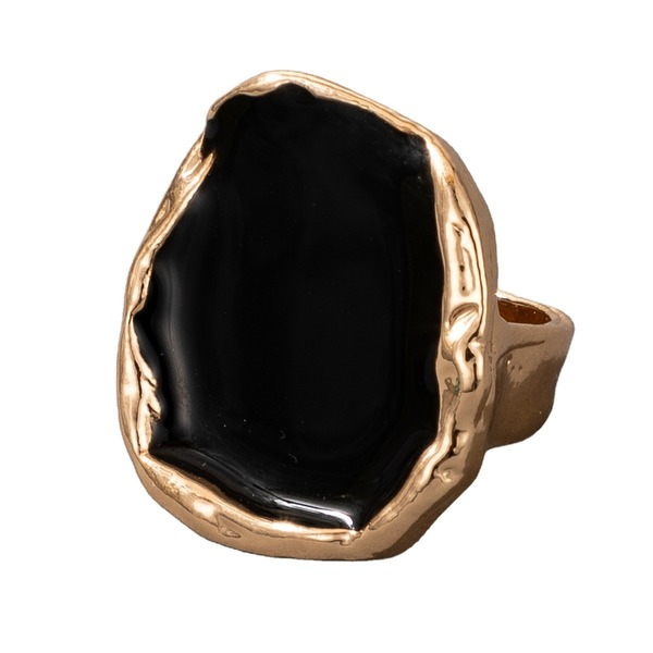 Bulk Jewelry Wholesale black alloy irregular gold rimmed oil dripping ring JDC-RS-C109 Wholesale factory from China YIWU China