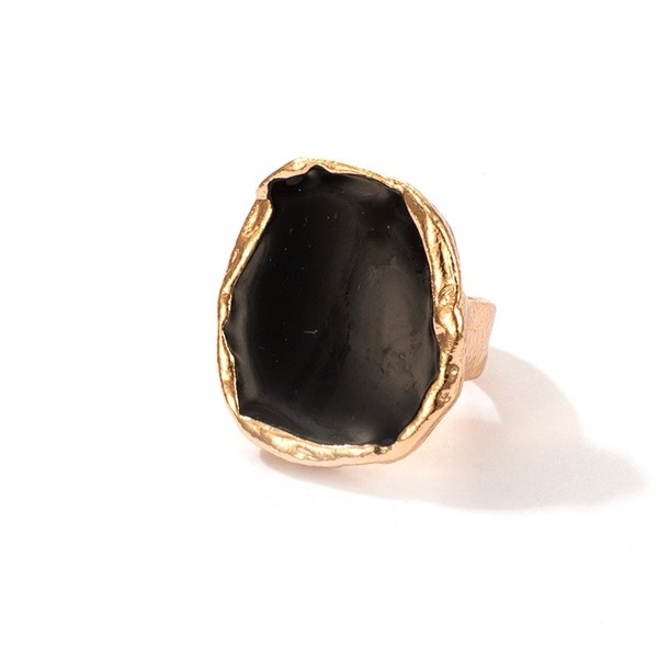 Bulk Jewelry Wholesale black alloy irregular gold rimmed oil dripping ring JDC-RS-C109 Wholesale factory from China YIWU China
