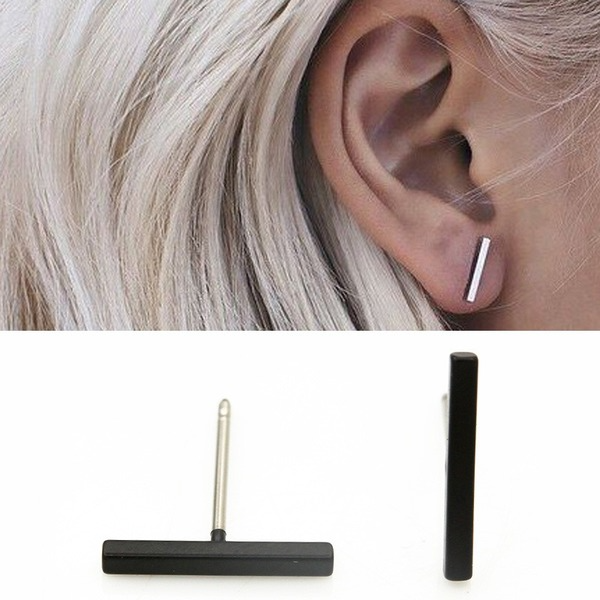 Bulk Jewelry Wholesale black alloy simple long earrings JDC-ES-D370 Wholesale factory from China YIWU China